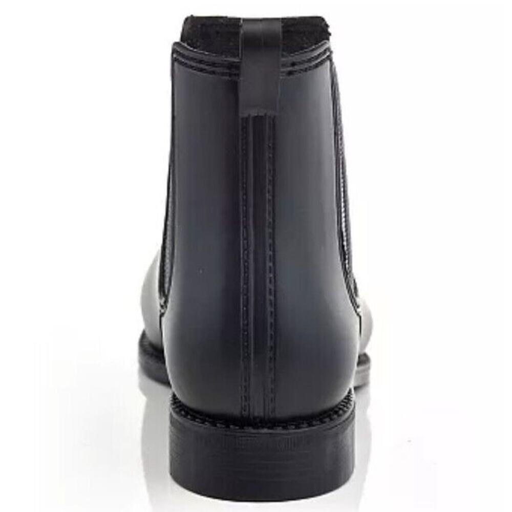 Henry Ferrera Rain Boots Womens Size 7 Black Marsala Plaid Chelsea Matte Ankle - Picture 3 of 7